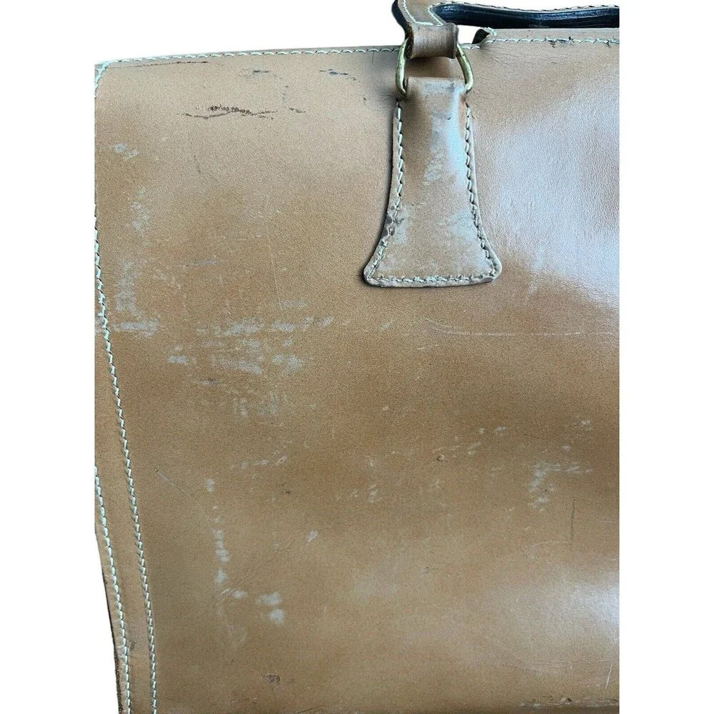 Vintage Leathercraft Briefcase Top Grain Cowhide Leather Bag 15 x 12 x 7